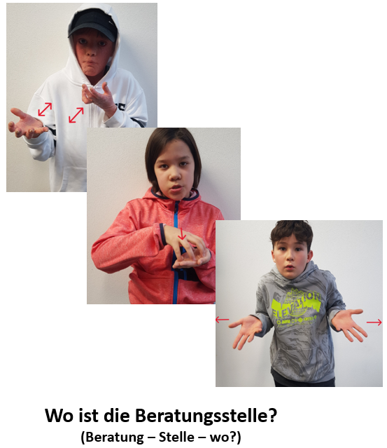 DGS-Gebärde: Wo ist die Beratungsstelle?